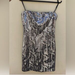 Zara Strapless Metallic Dress NWT